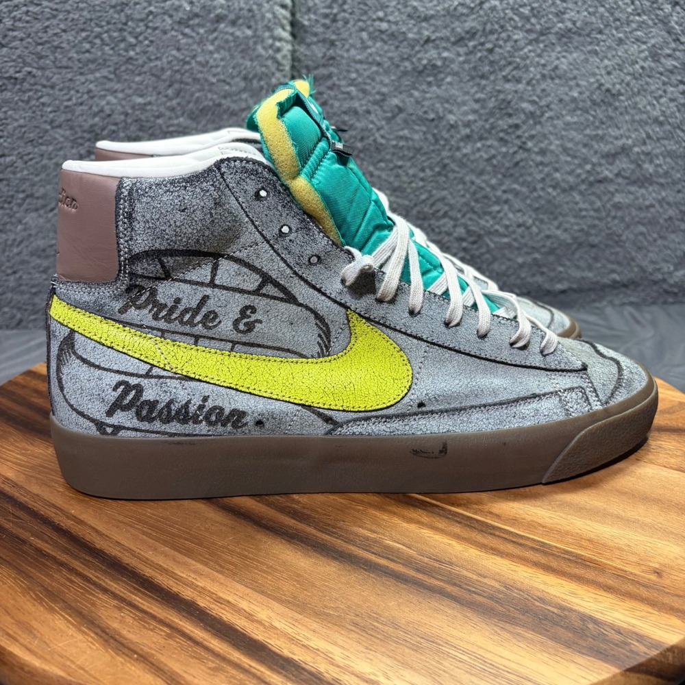 Nike Blazer Mid 77 Vintage Pride & Passion Mens 13 Grey Yellow Ben Simmons